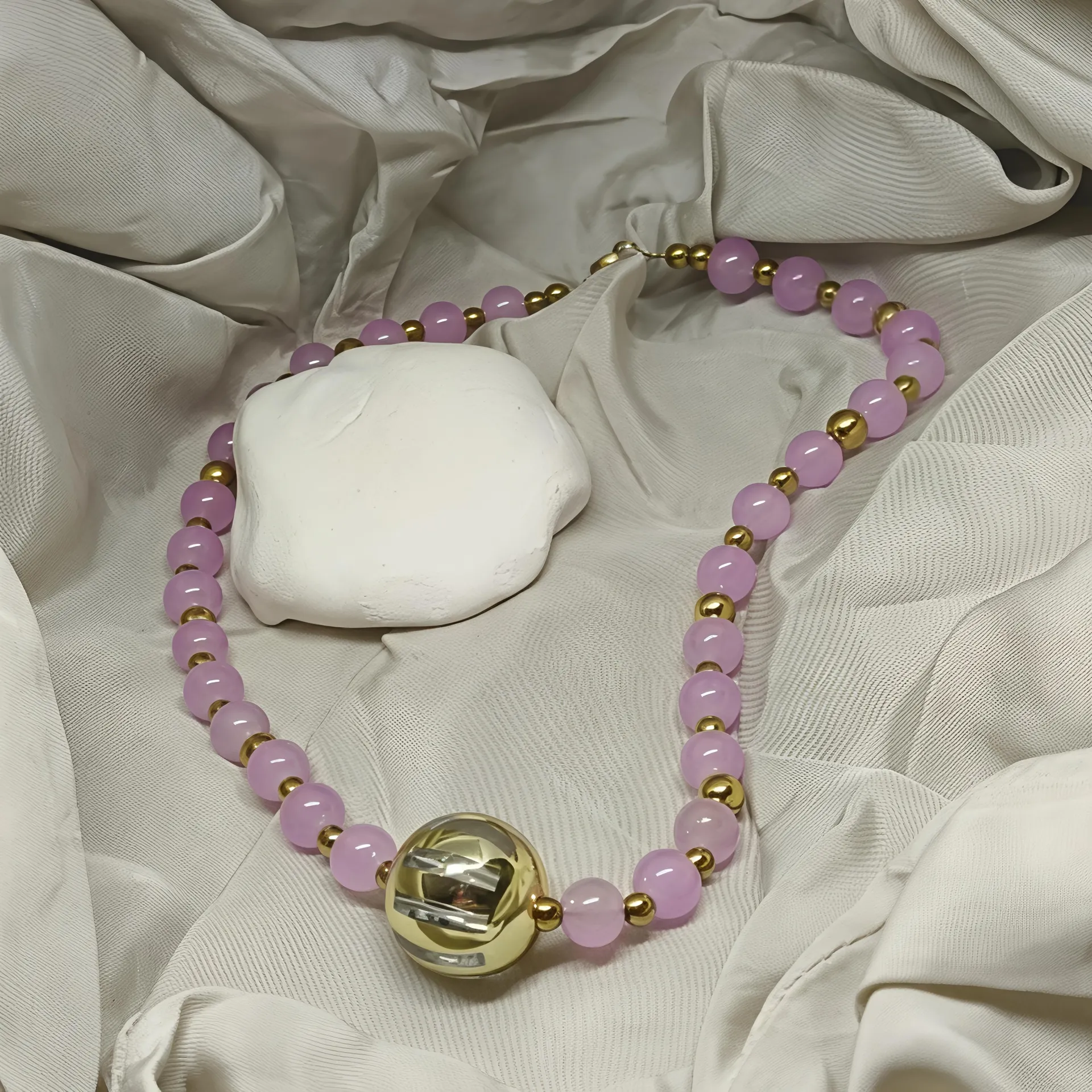 Κολιέ γυναικείο ροζ χρώμα